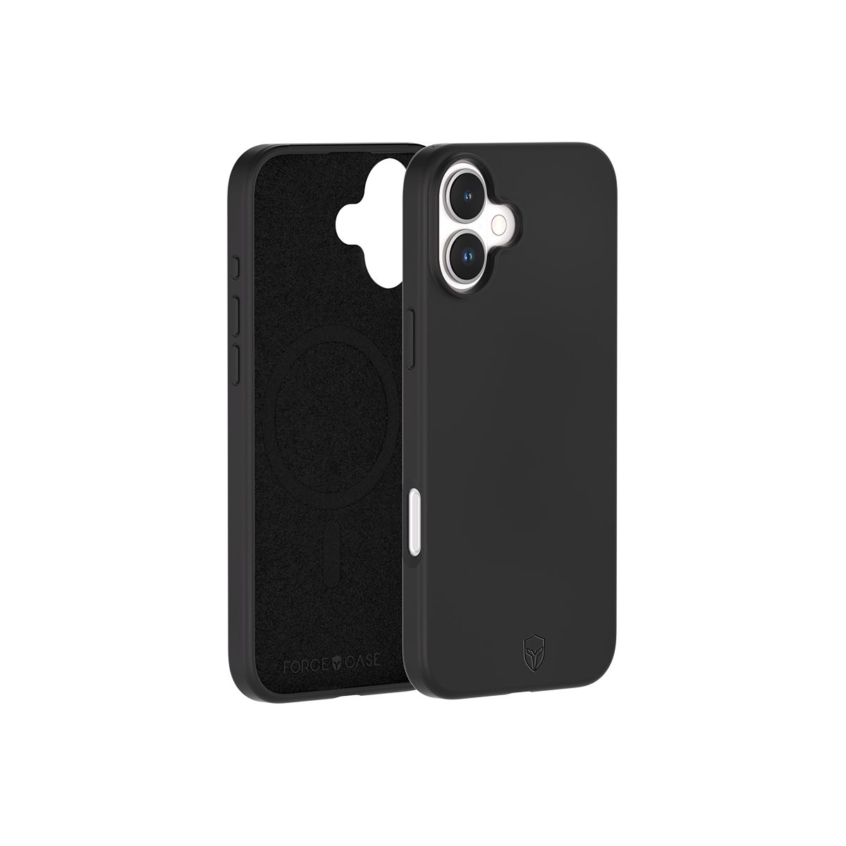 Coque iPhone 16 Plus MagSafe siliconne Noir couleur unique, FORCE CASE