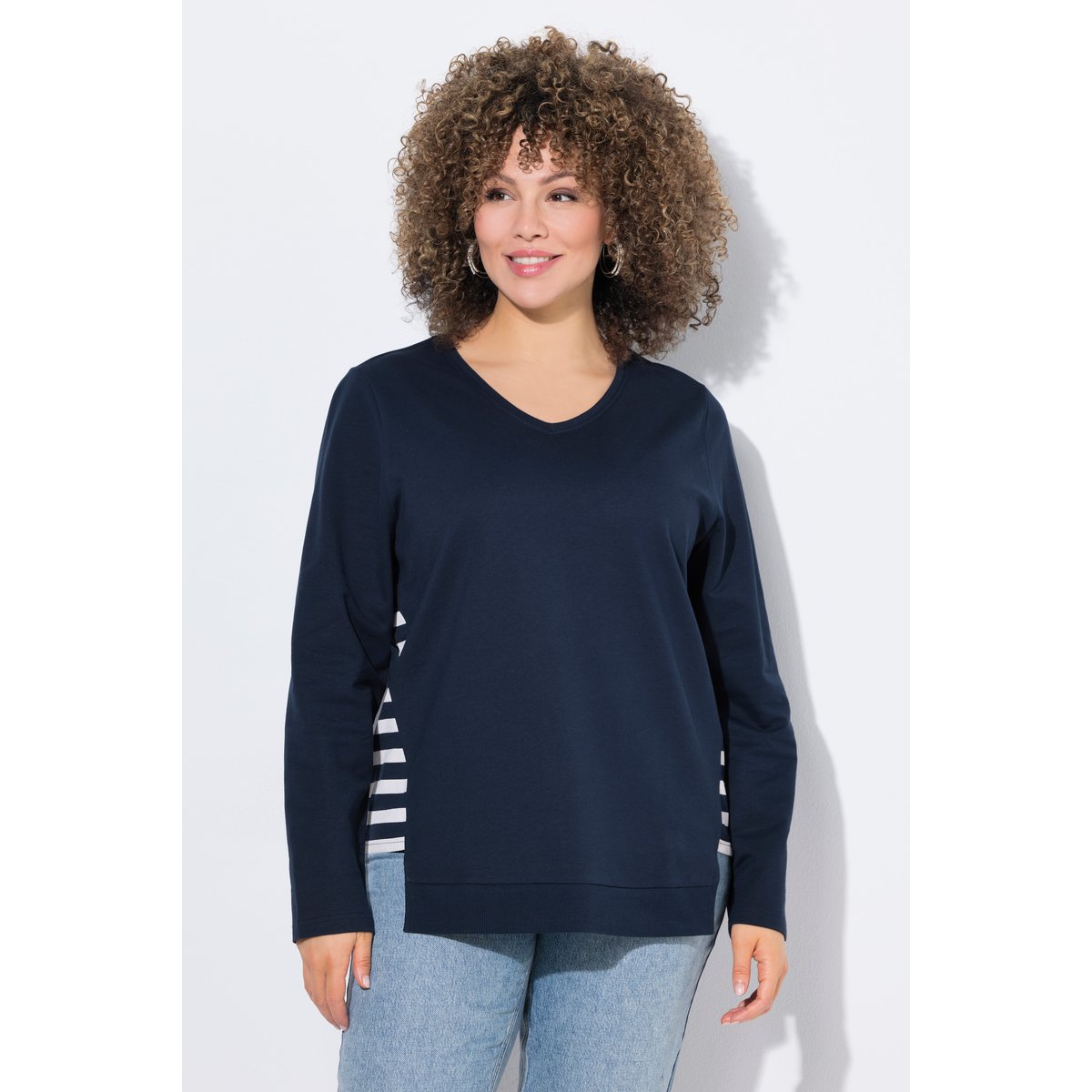 Sweat-shirt coupe évasée marine, ULLA POPKEN