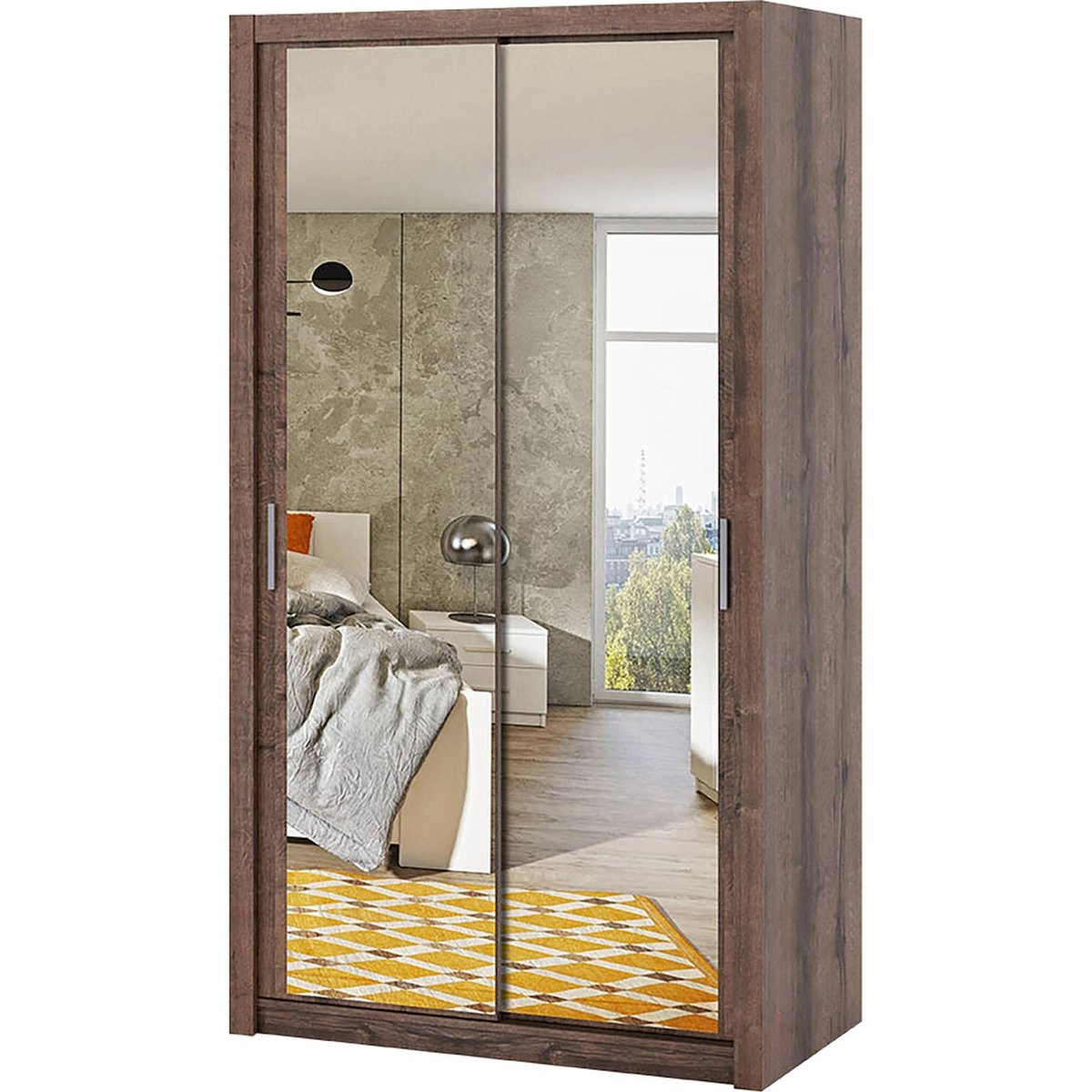 Armoire avec miroir collection RINKER chêne, RECOLLECTION