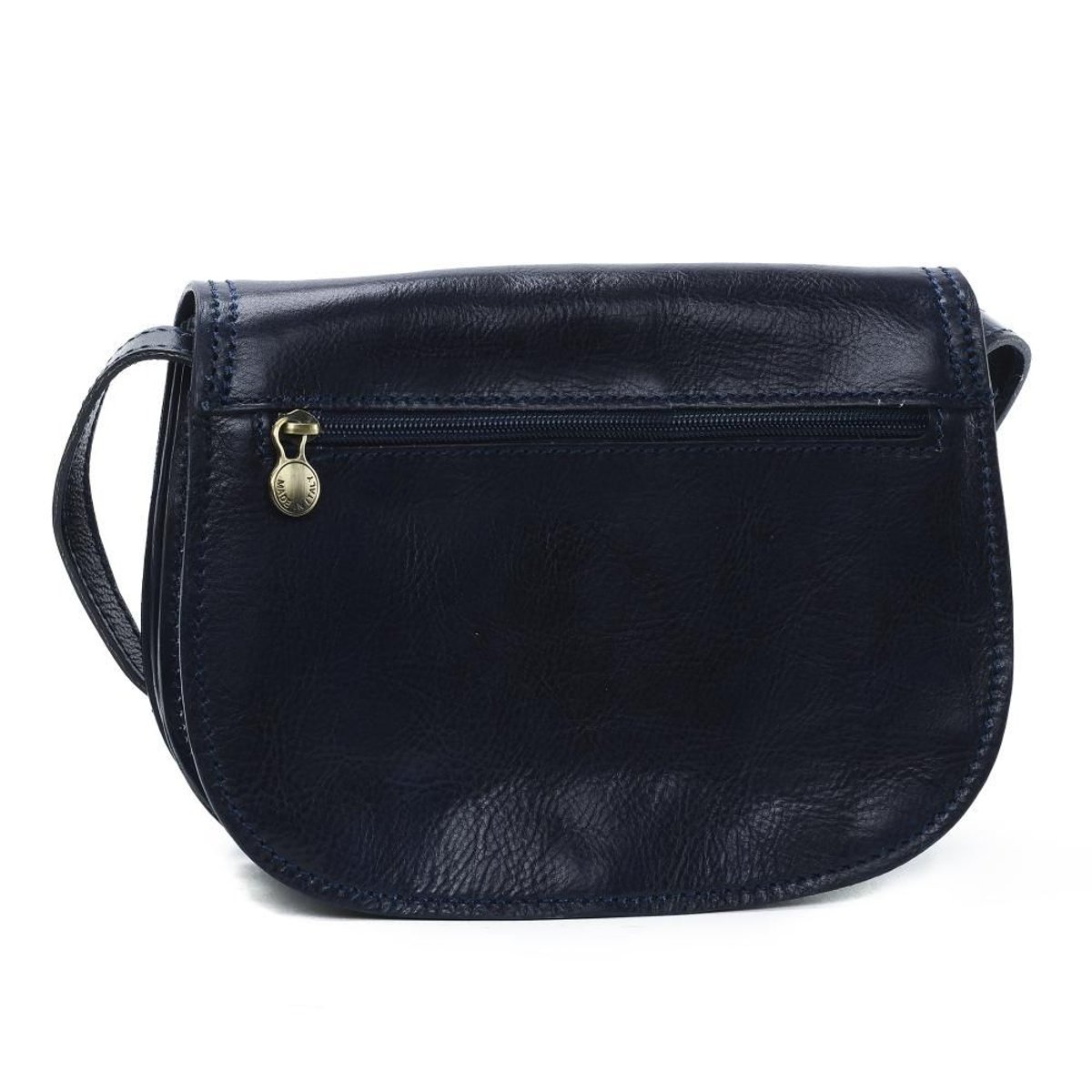 Sac bandoulière en cuir lisse italien SPENCER bleu foncé, OH MY BAG