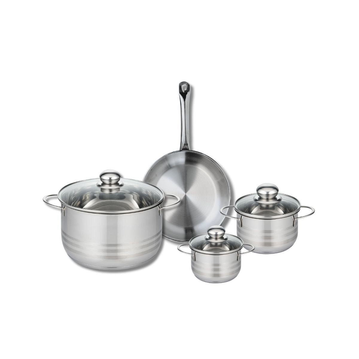 Batterie 1 poêle 24cm + 3 faitouts 12/14/24cm PROFI BRILLANT gris, ELO