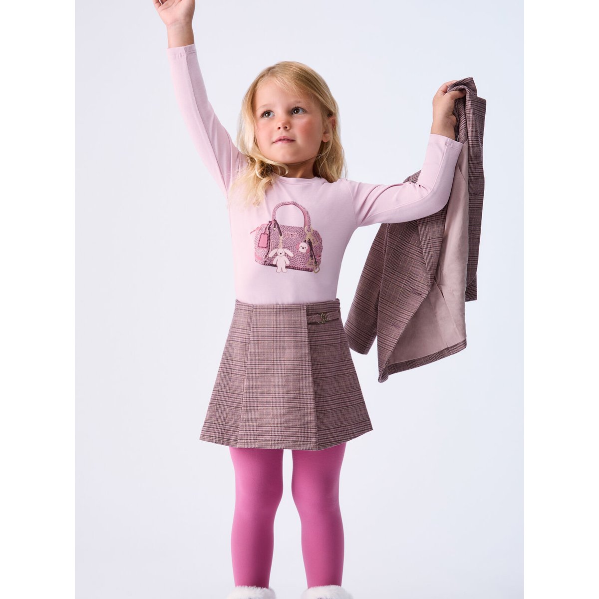 T-shirt à manches longues avec imprimé rose, LIU JO