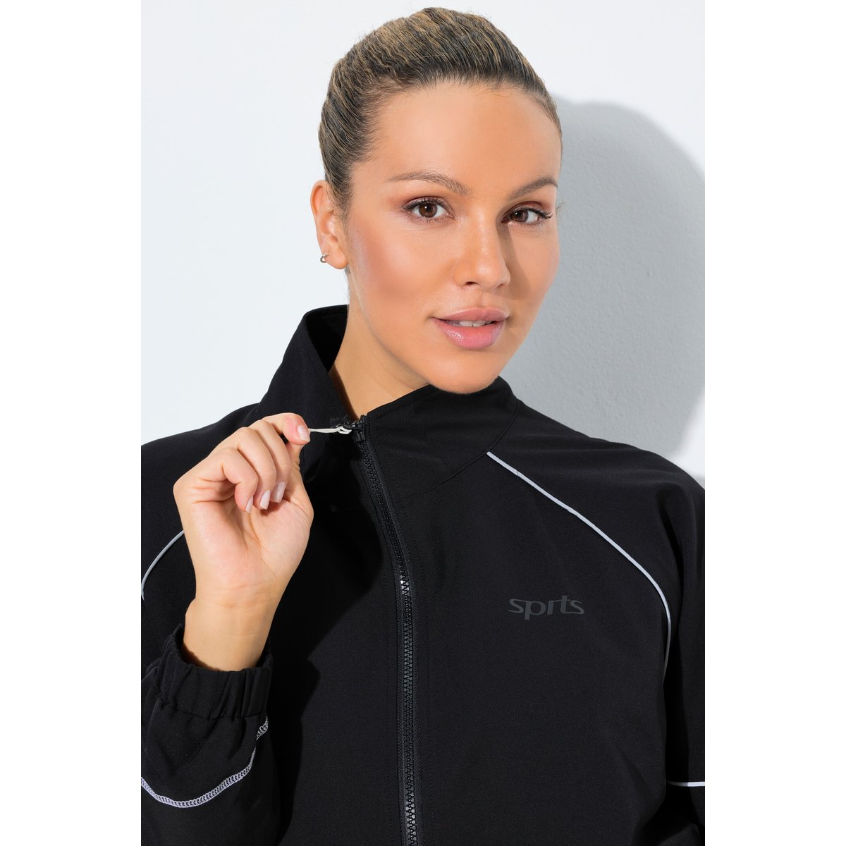 Veste de survêtement technique, col montant noir, ULLA POPKEN
