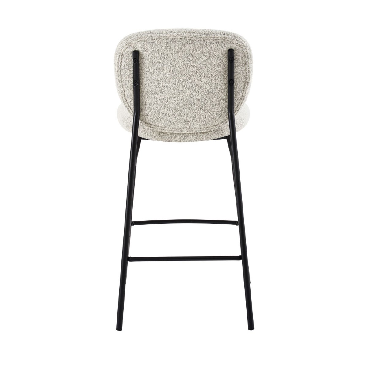 Lot de 2 tabourets de bar en tissu et métal H65cm- DALBY écru chiné, DRAWER