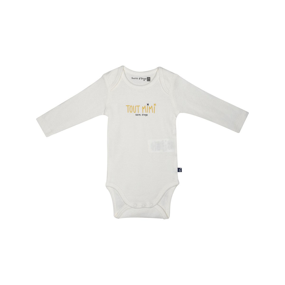 Lot de 3 bodies idan manches longues bebe beige, SUCRE D'ORGE