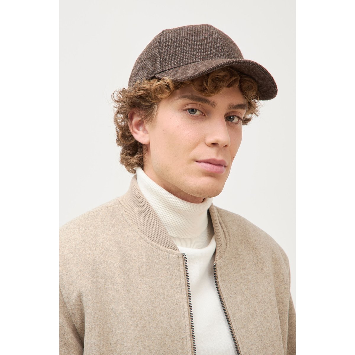 Casquette tweed avec doublure noir, BONOBO