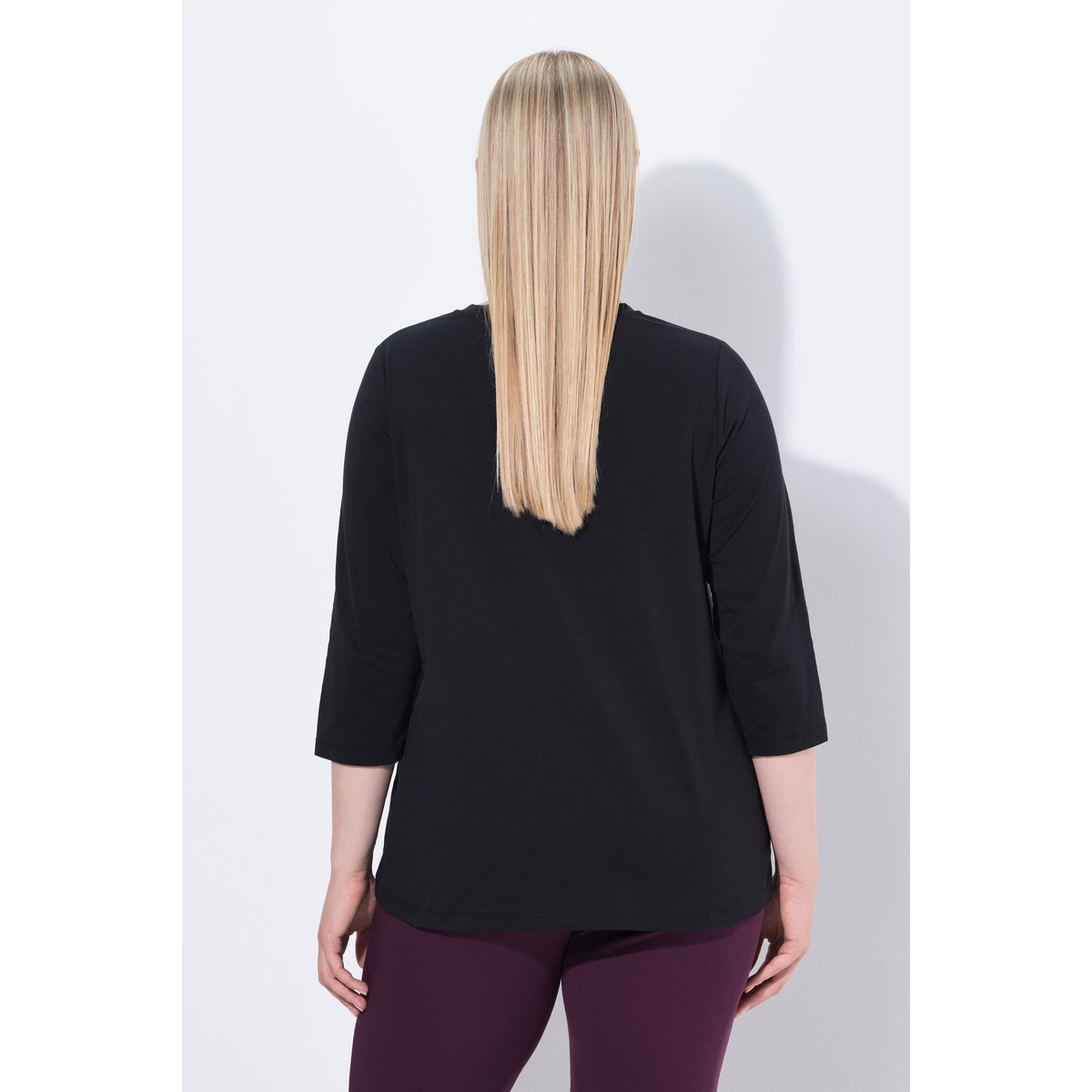 T-shirt Classic à manches 3/4 noir, ULLA POPKEN