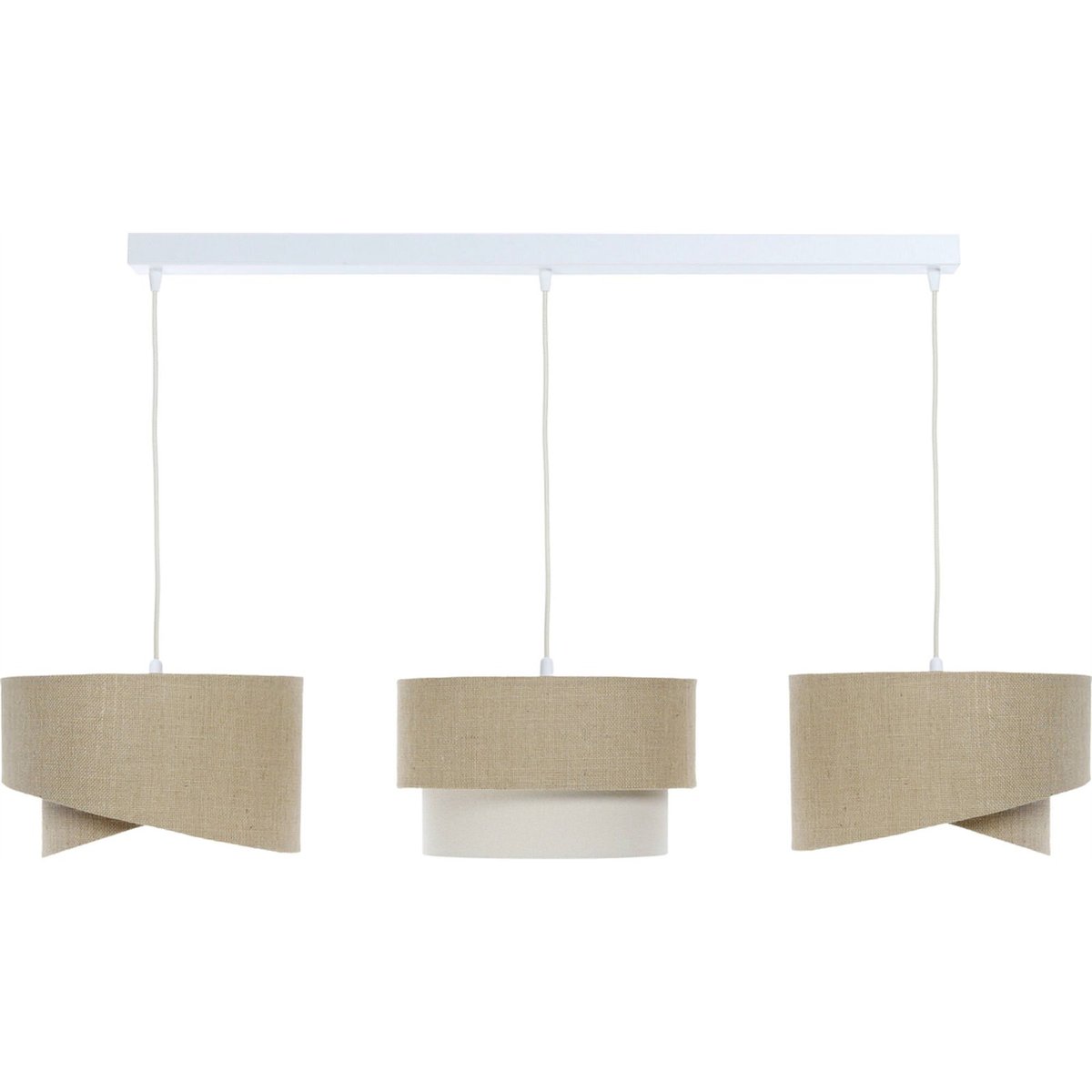 Suspension rectangulaire en jute et lin, BOHO beige naturel jute et lin, BPS KONCEPT