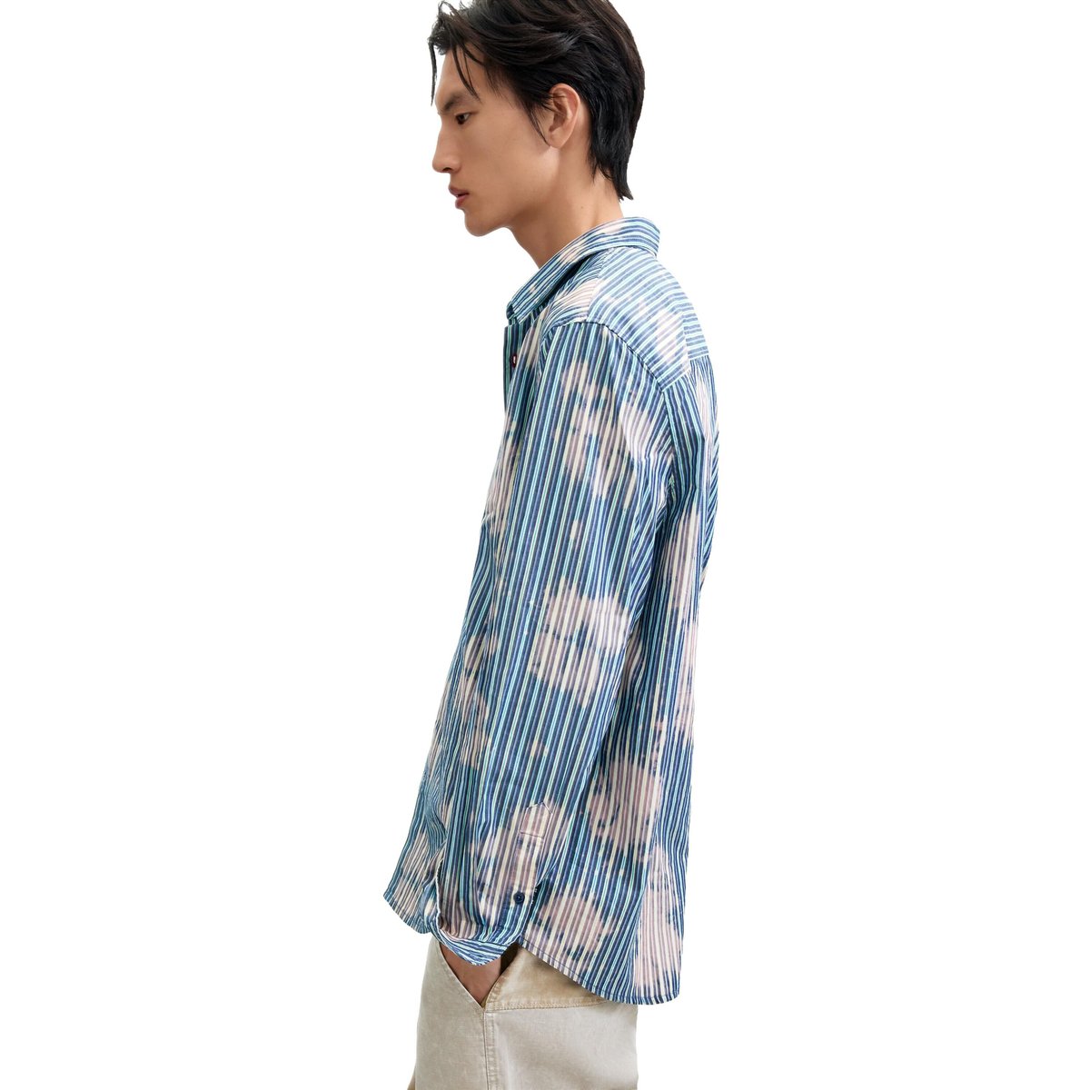 Chemise à rayures tie-dye bleu, DESIGUAL