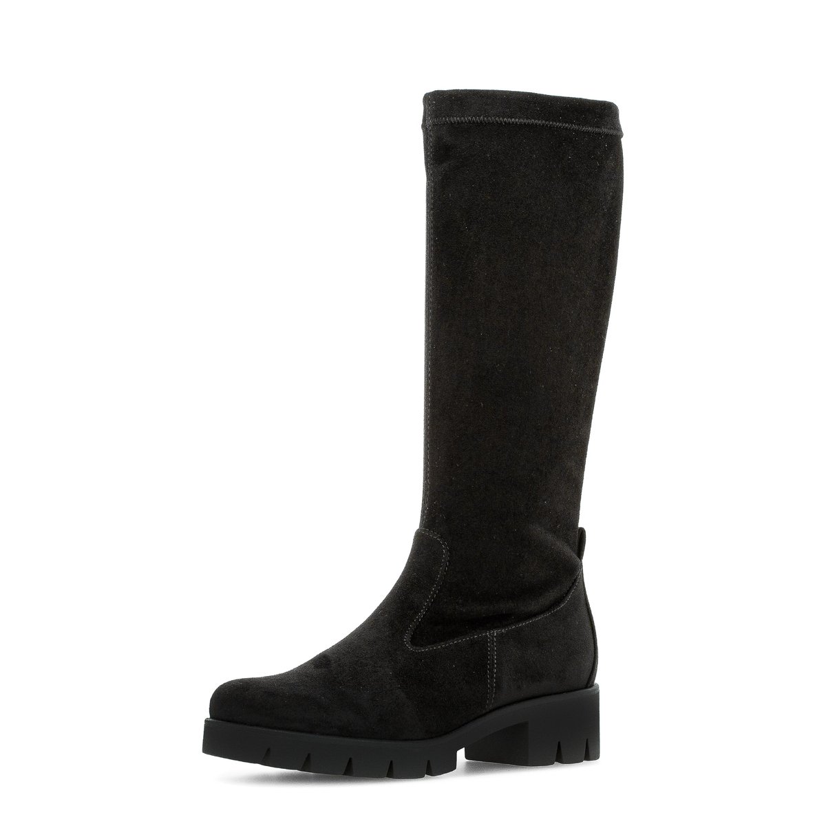 Bottes en velours à talon décroché noir velours, GABOR