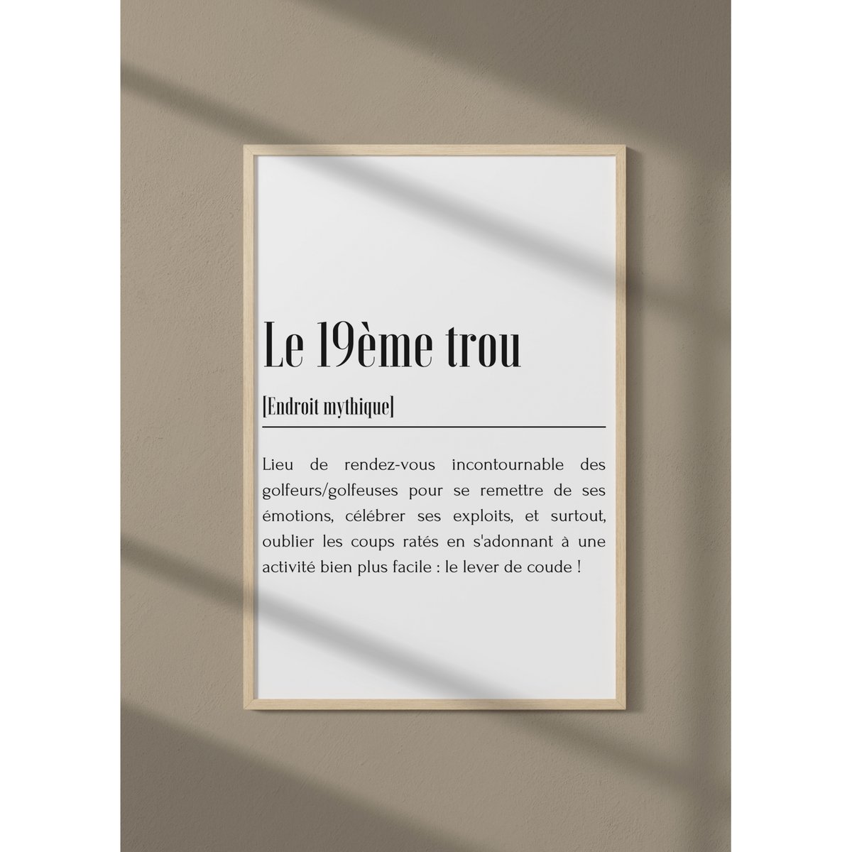 Affiche Définition Le 19ème trou blanc, L'AFFICHERIE