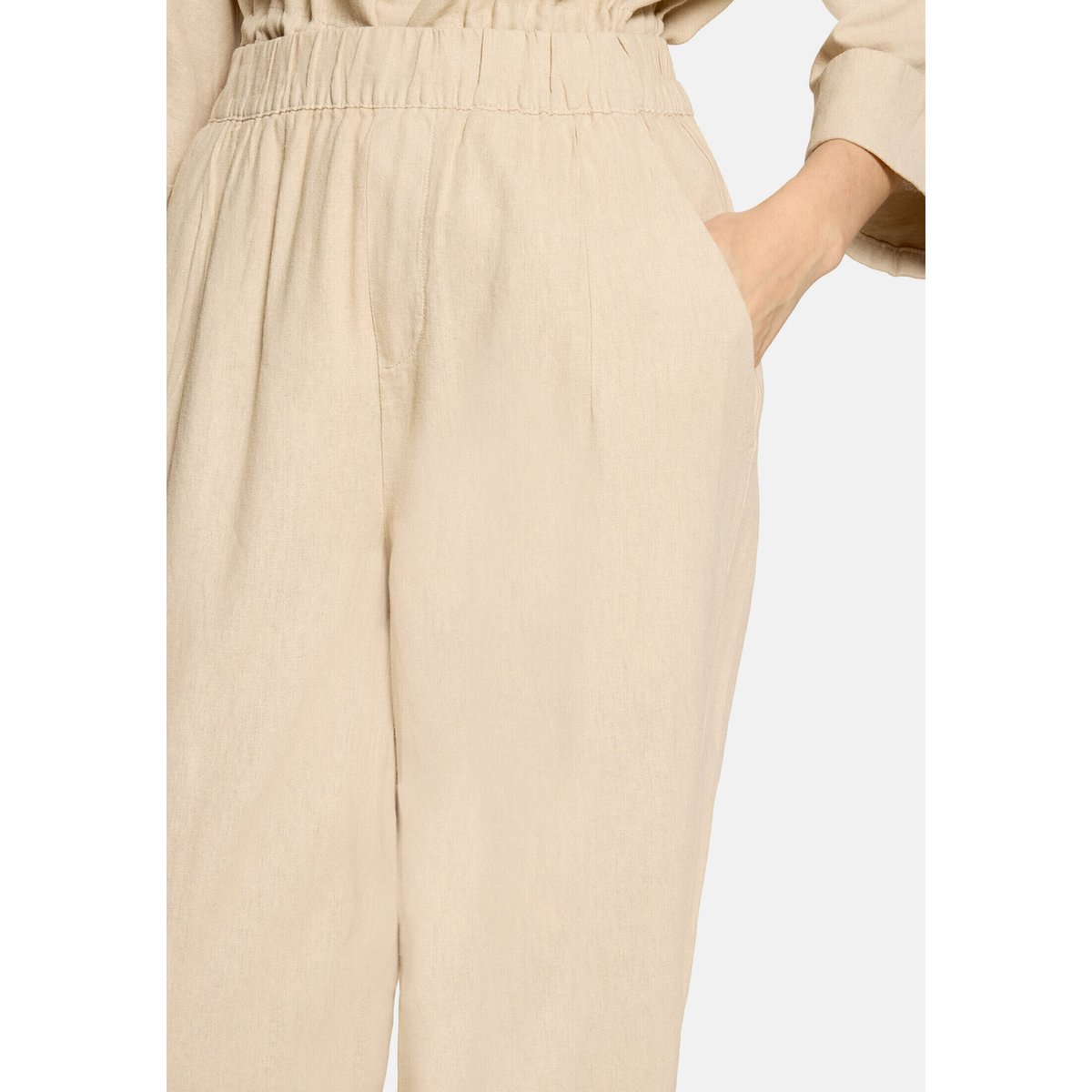 Pantalon en lin à élastique pumice stone, CARTOON