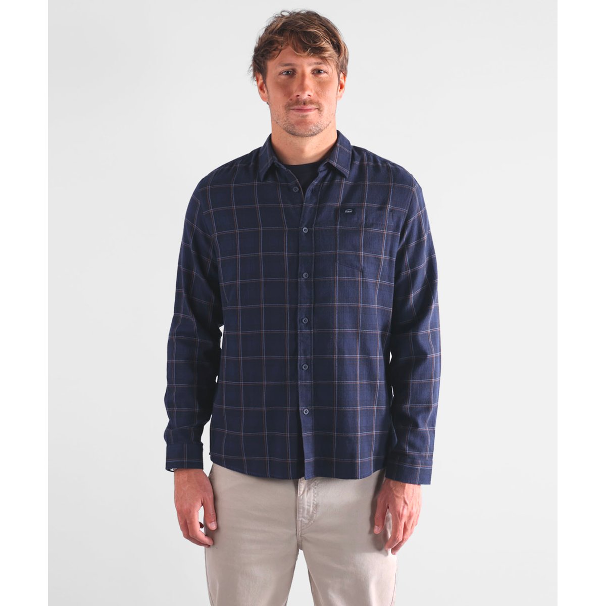 Chemise manches longues flanelle HIGHLAND deep marine, OXBOW