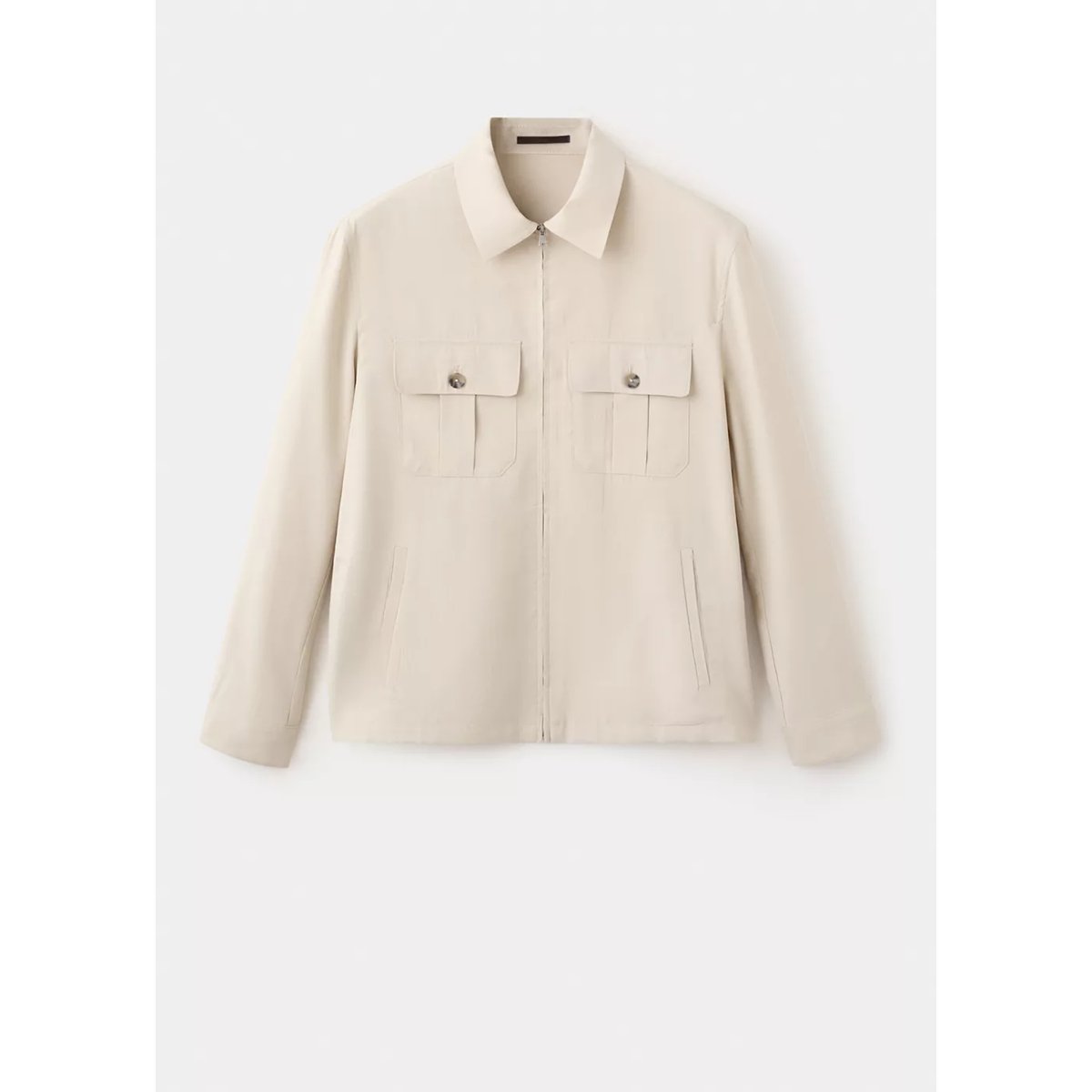 Veste regular fit en modal avec poches ivoire, MANGO MAN