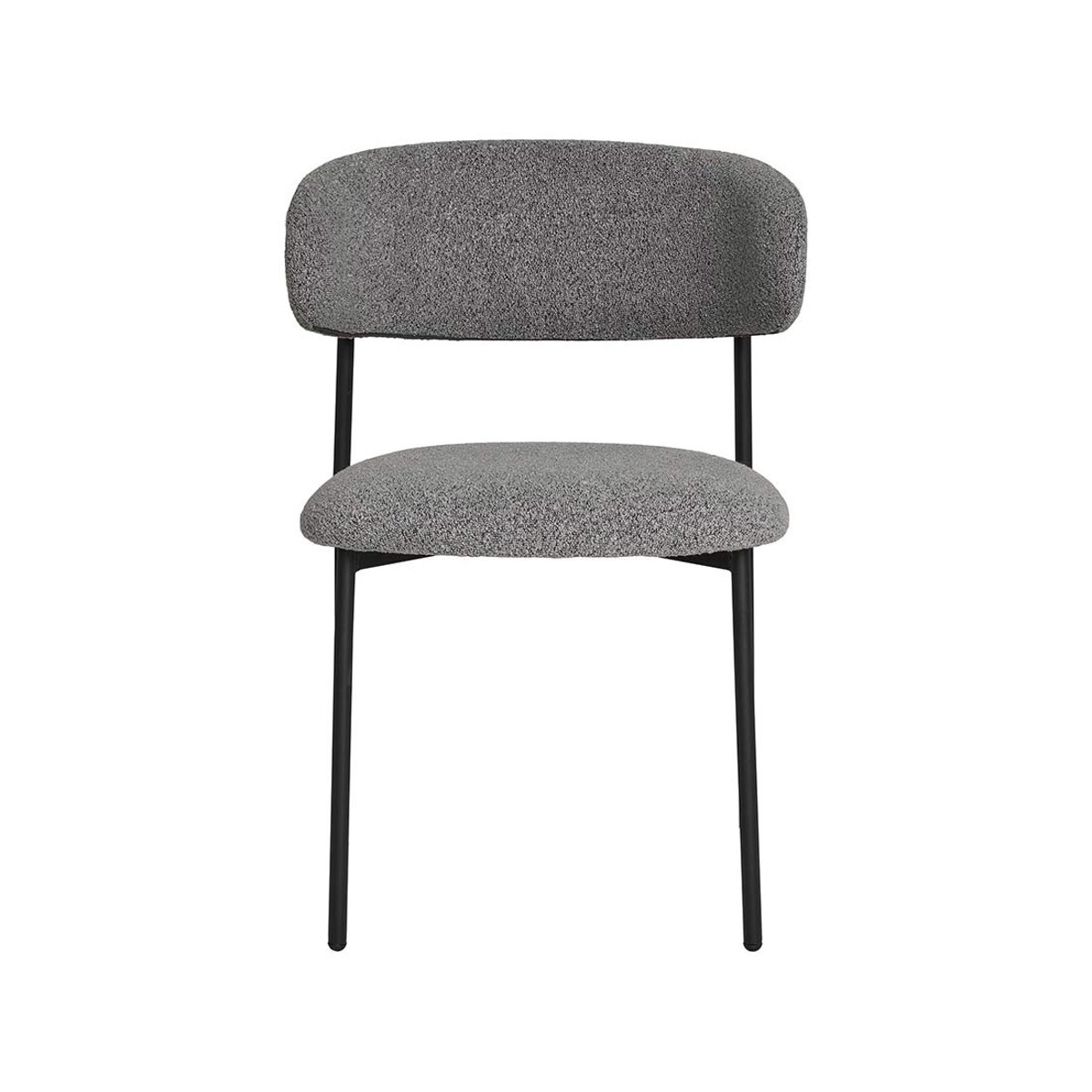 Lot de 2 chaises en tissu bouclette, ERICA gris, BEST MOBILIER