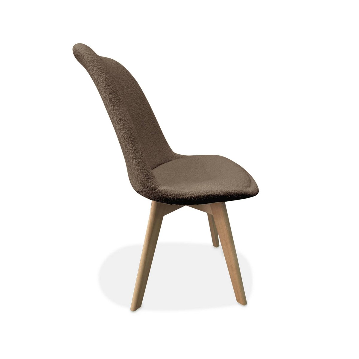 Chaise scandinave bois de hêtre et bouclette (lot de 4) NILS taupe, SWEEEK