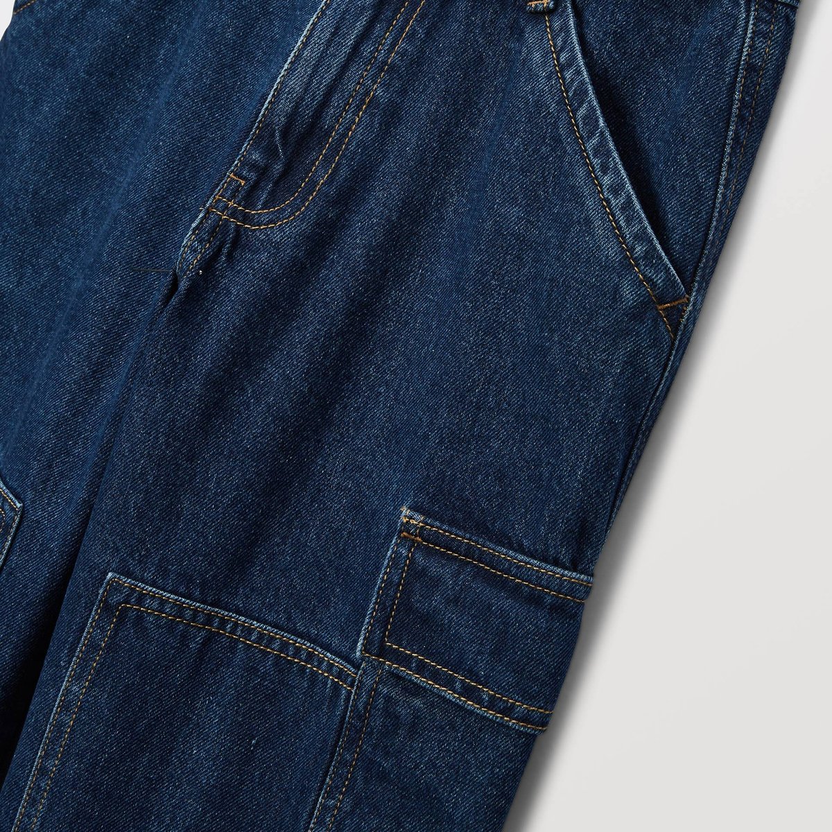 Jean cargo contenant du coton brut denim, MONOPRIX
