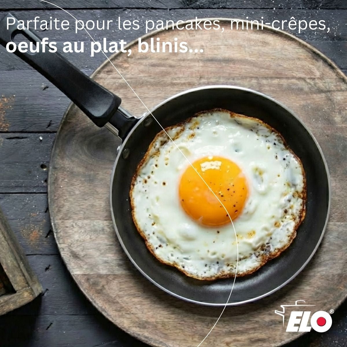 Set mini crêpière 14 cm et spatule JEWEL DE LUXE noir, ELO