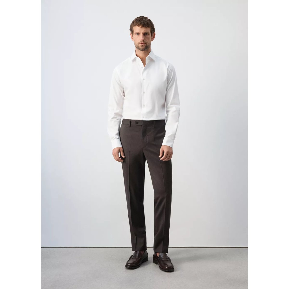 Chemise 100 % coton slim-fit blanc, MANGO MAN