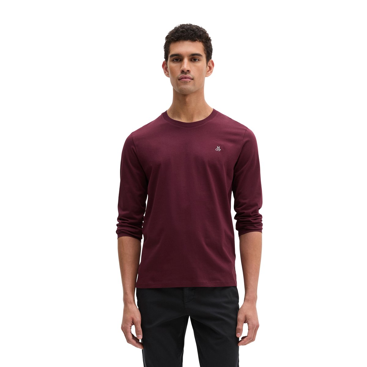 Double pack manches longues shaped en coton bio noir, MARC O'POLO