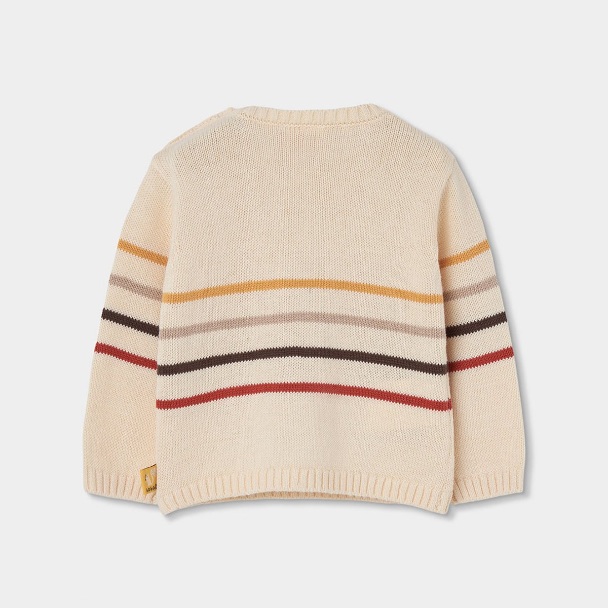 Ensemble bébé garçon maille à rayures blanc, BOBOLI
