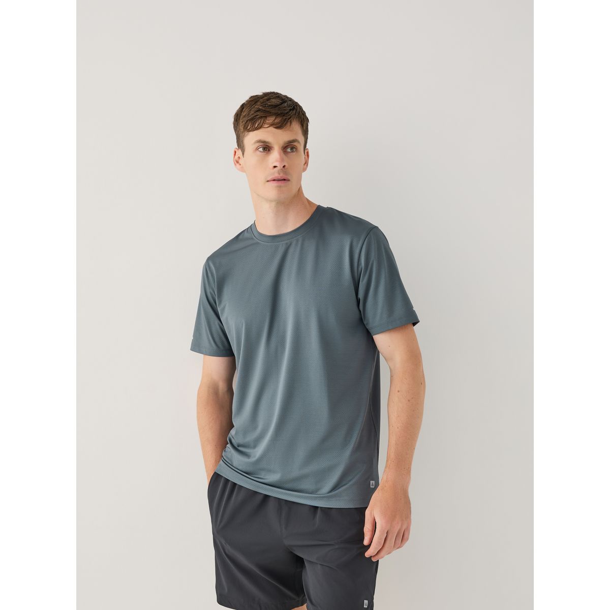 T-shirt de sport texturé active gym gris ardoise, NEXT