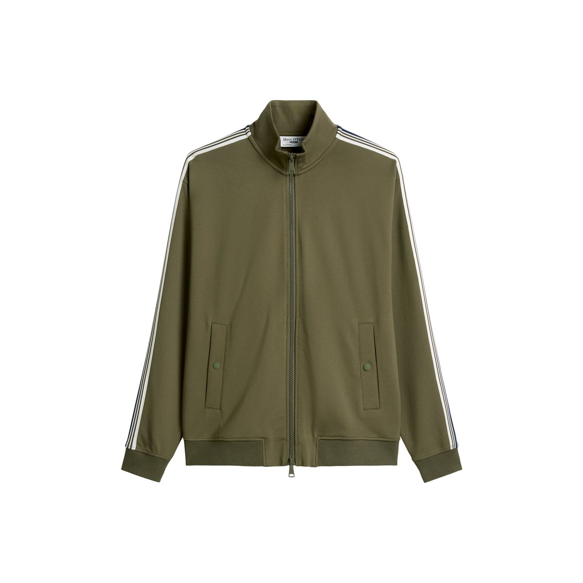 Veste de survêtement relaxed avec bandes contrastées vert foncé, MARC O’POLO DENIM