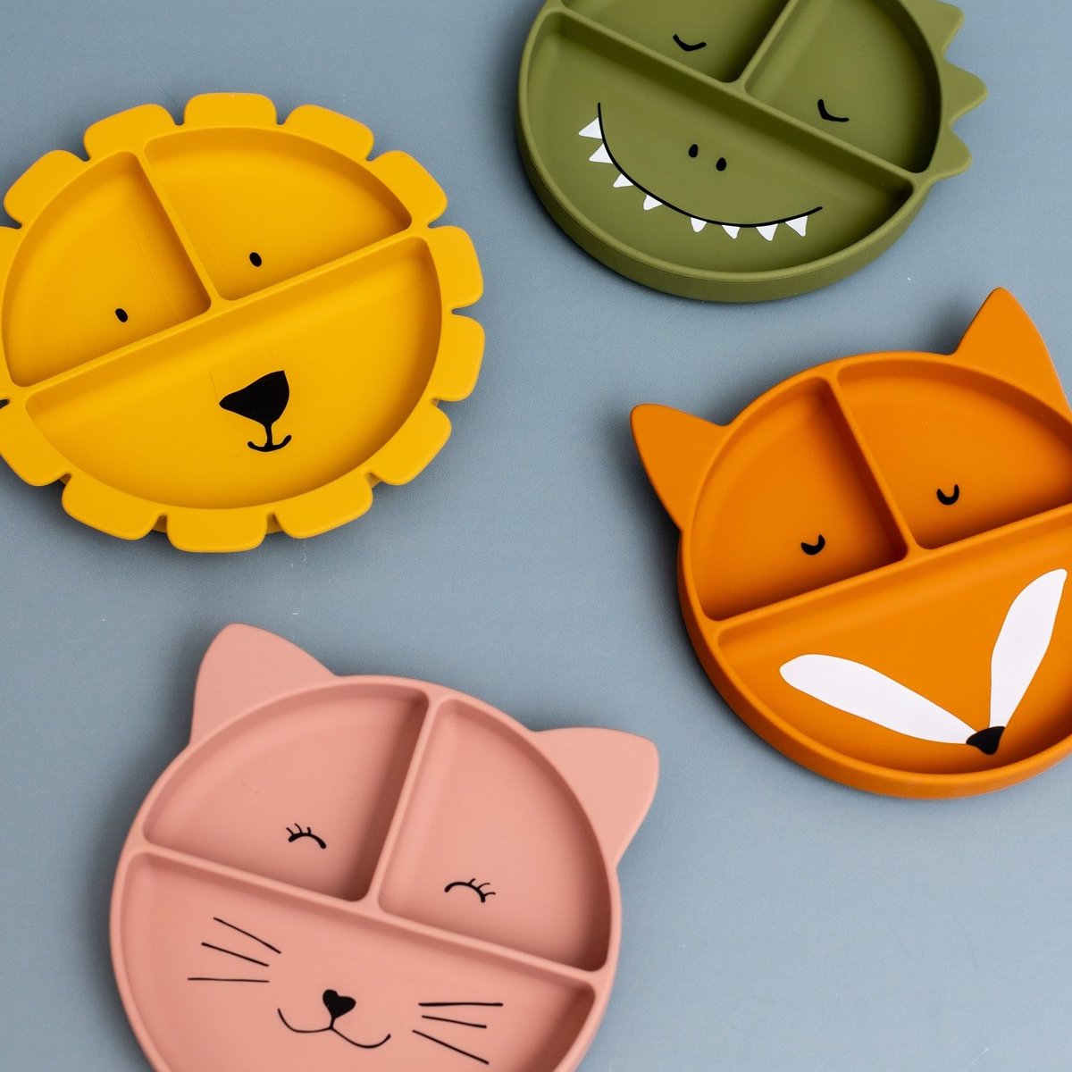 Assiette à compartiments Mrs. Cat orange, noir, blanc, TRIXIE