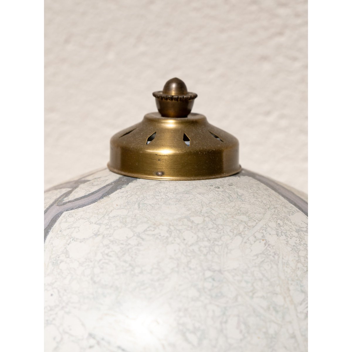 Lampe décorative en verre marbré style Art Déco Suzanne N°603 - Bon état gris, DEBONGOUT
