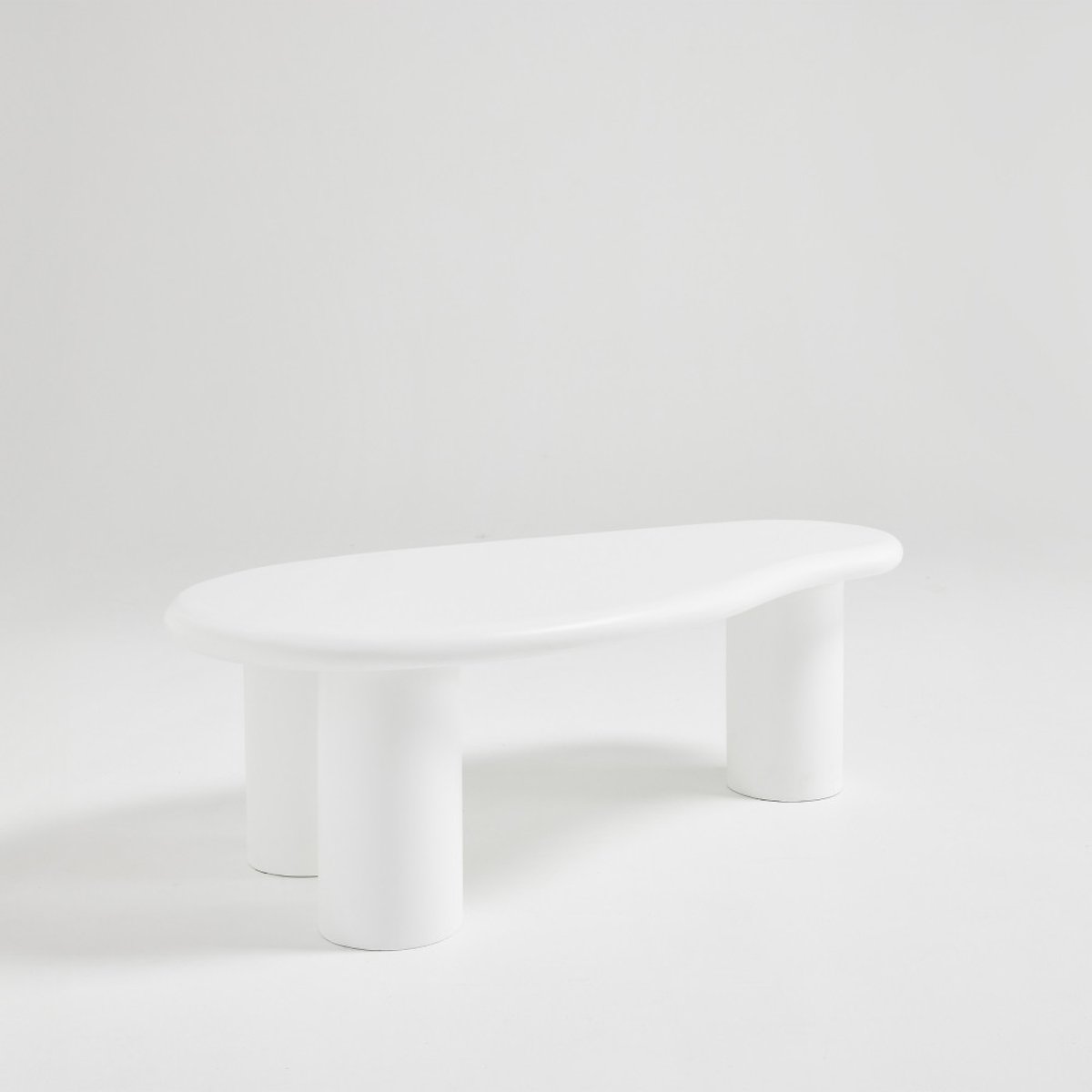 Table basse organique en fibre de ciment L120cm- LUNA blanc, DRAWER