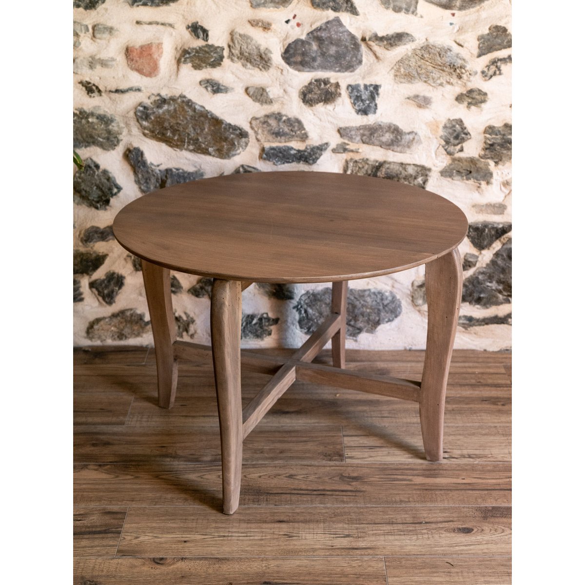 Table basse cirée en bois massif Donna N°995 - Bon état bois foncé, DEBONGOUT
