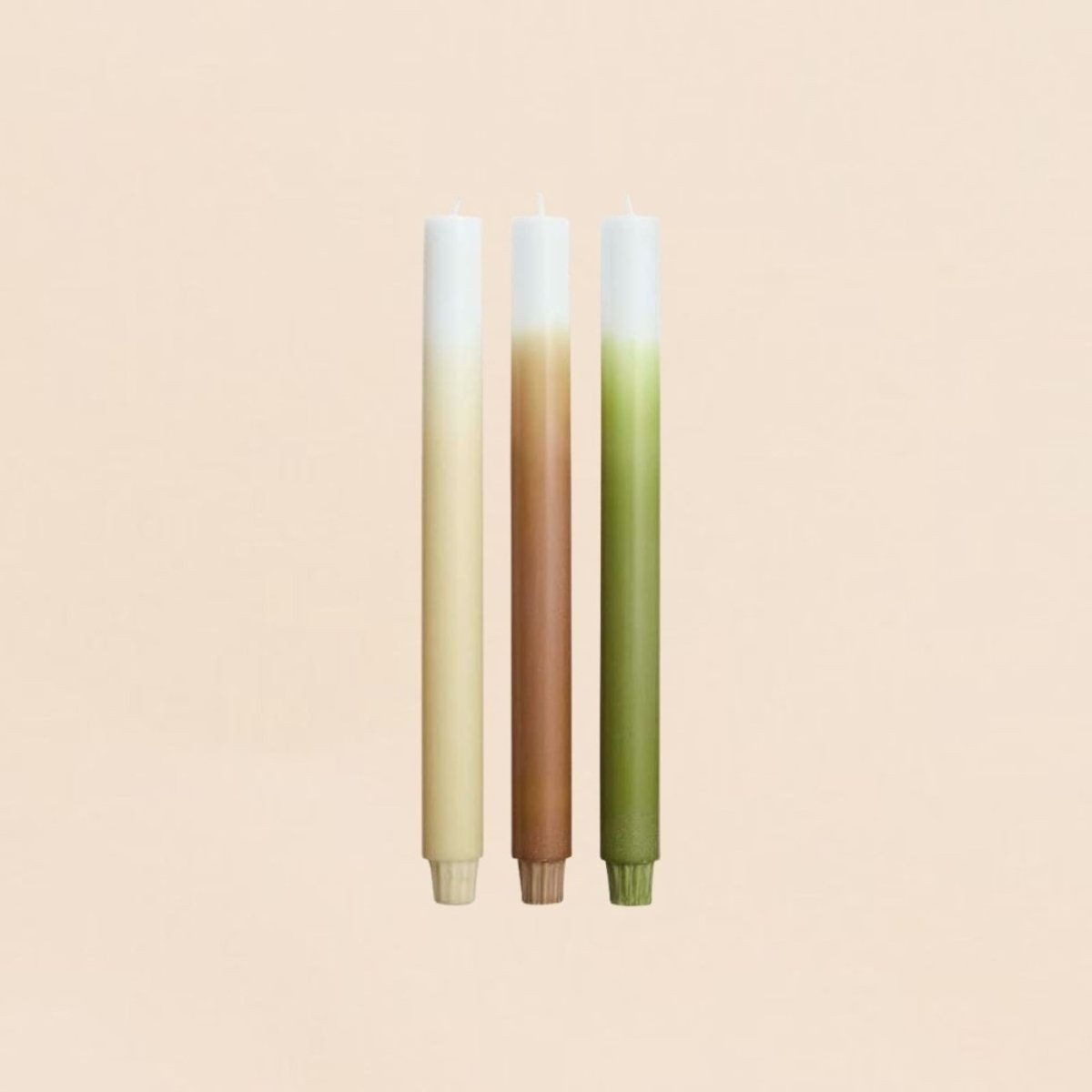 Set de 3 bougies dégradées 30cm beige, ORIGINALHOME