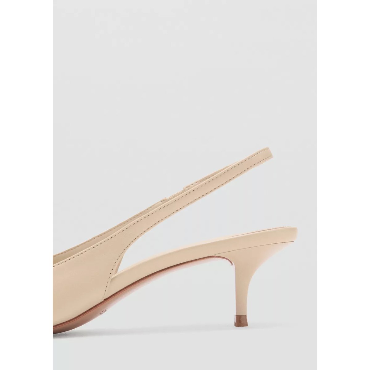 Chaussures talon cuir pointues écru, MANGO