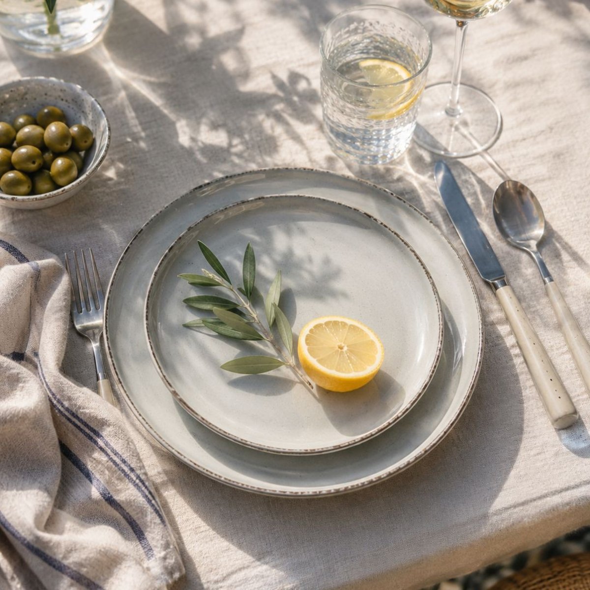 Lot de 6 petites assiette, GALET gris, ARTIME