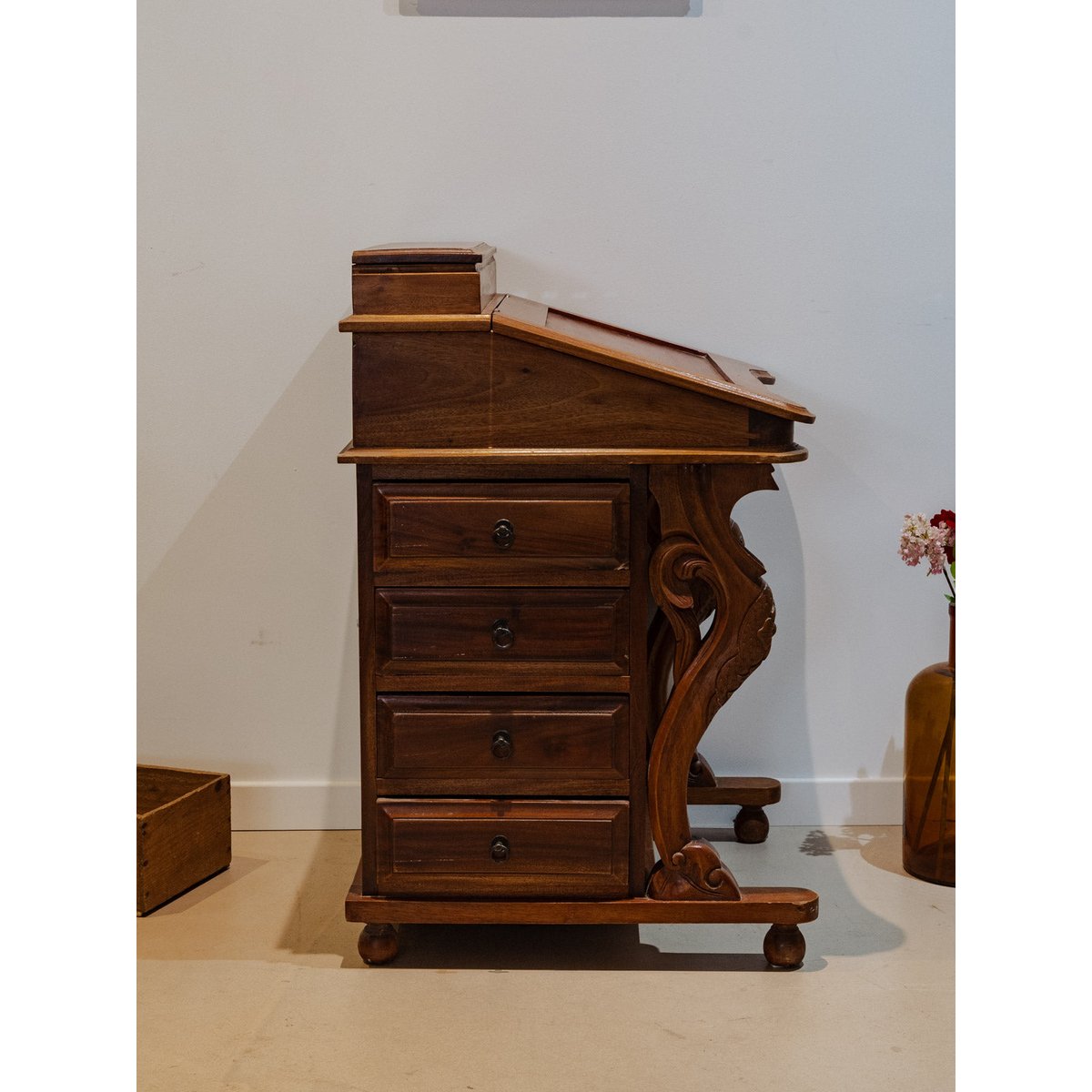Secrétaire vintage en bois Edouard N°699 - Bon état bois foncé, DEBONGOUT