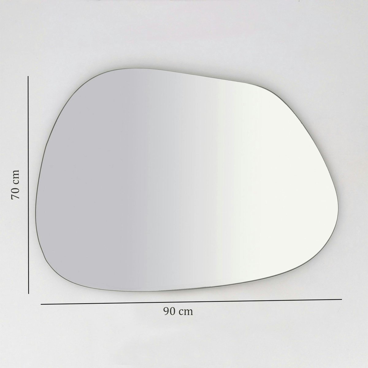 Miroir mural organique forme galet 90 cm - style design CODY argenté, PIER IMPORT
