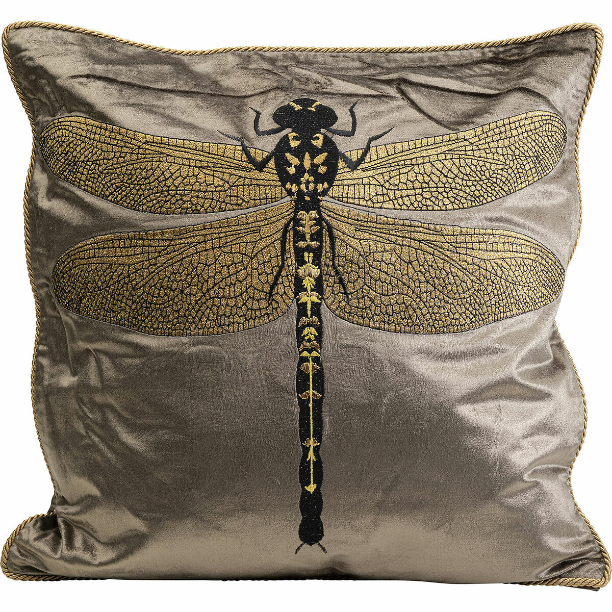 Coussin Glitter Dragenfly marron 40x40cm marron, KARE DESIGN