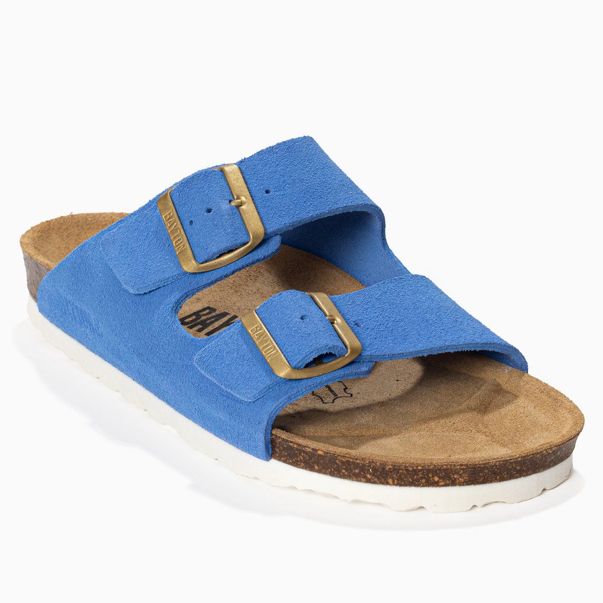 Sandales en cuir suédé ATLAS bleu, BAYTON