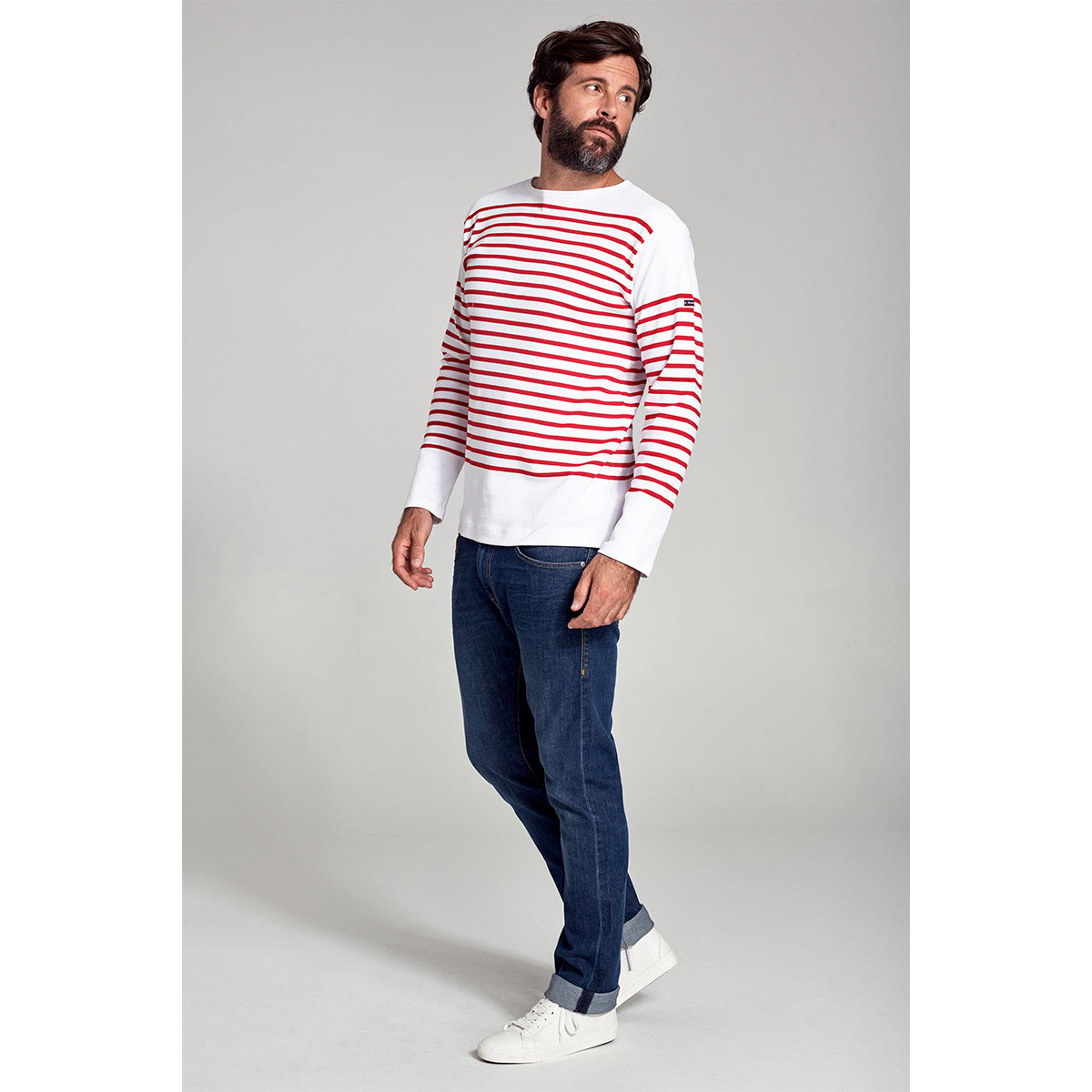 Jean coupe regular en coton LOUGRE stone, ARMOR-LUX
