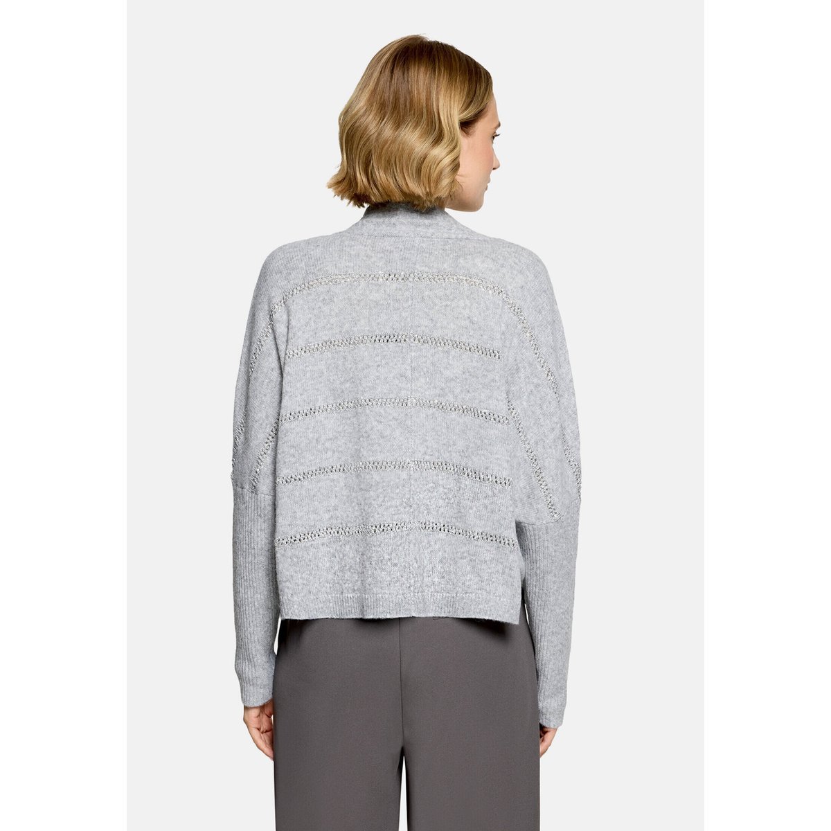 Cardigan en fine maille à paillettes light silver melange, BETTY BARCLAY