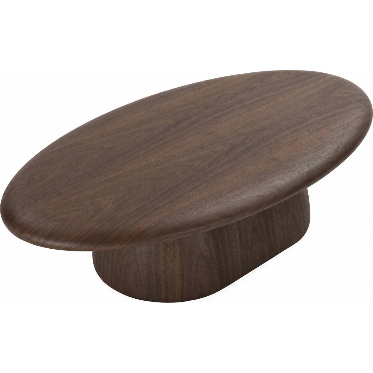 Table basse ovale en noyer massif noyer, RECOLLECTION