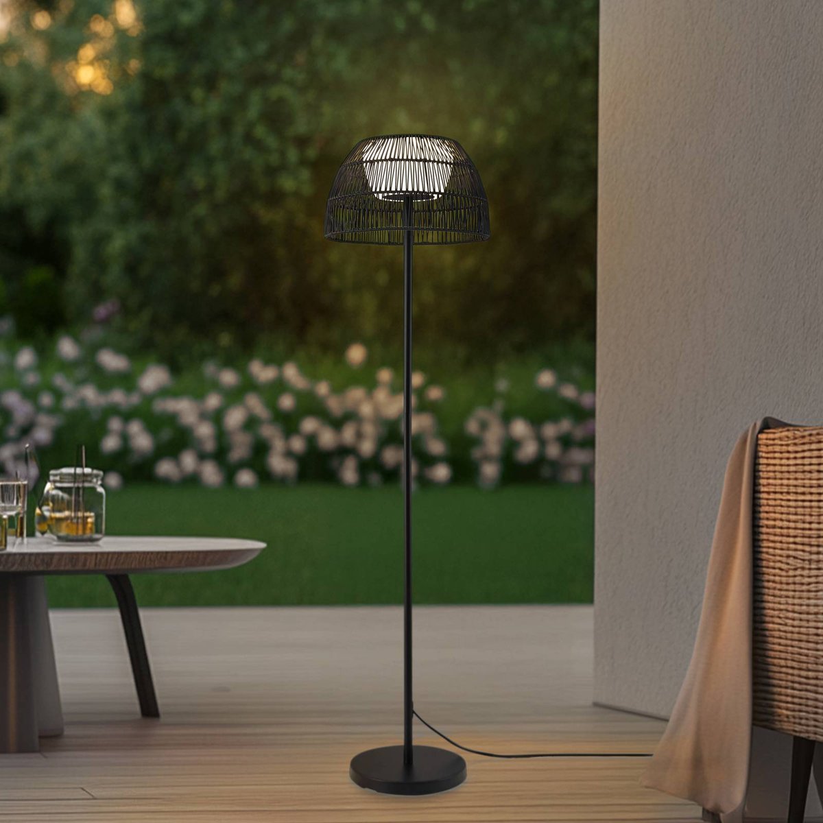 Luminaire de terrasse en métal moderneLED noir, LUCANDE