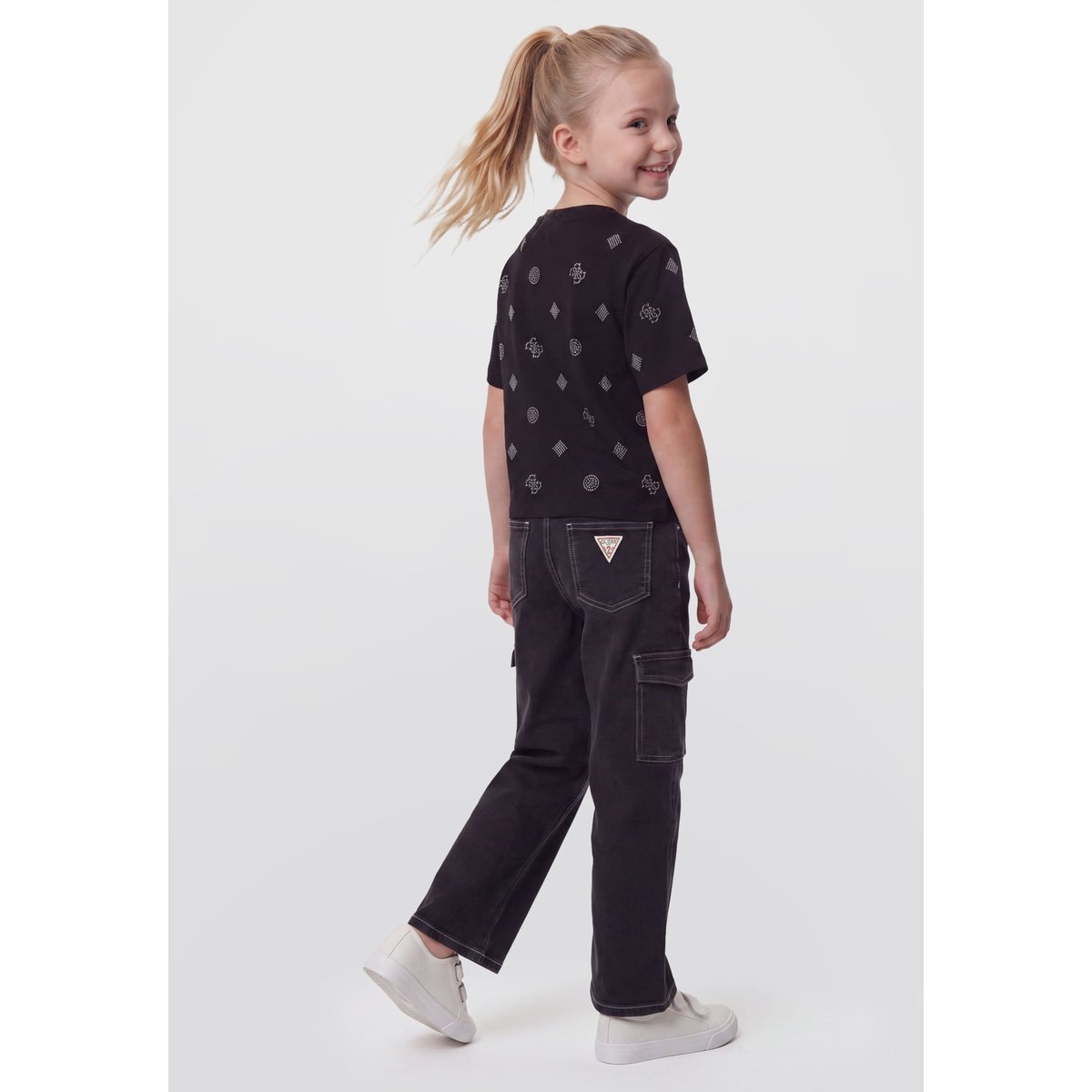 T-Shirt À Logo Imprimé Sur Toute La Surface noir, GUESS KIDS