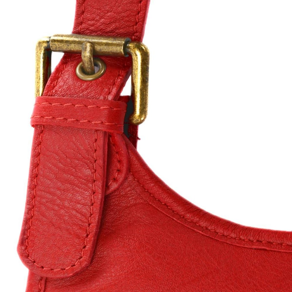 Sac besace bandoulière cuir lisse CARTOUCHIERE rouge clair, OH MY BAG