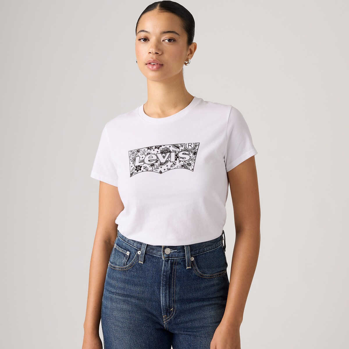 T-shirt maniche corte girocollo motivo davanti bianco, LEVI'S