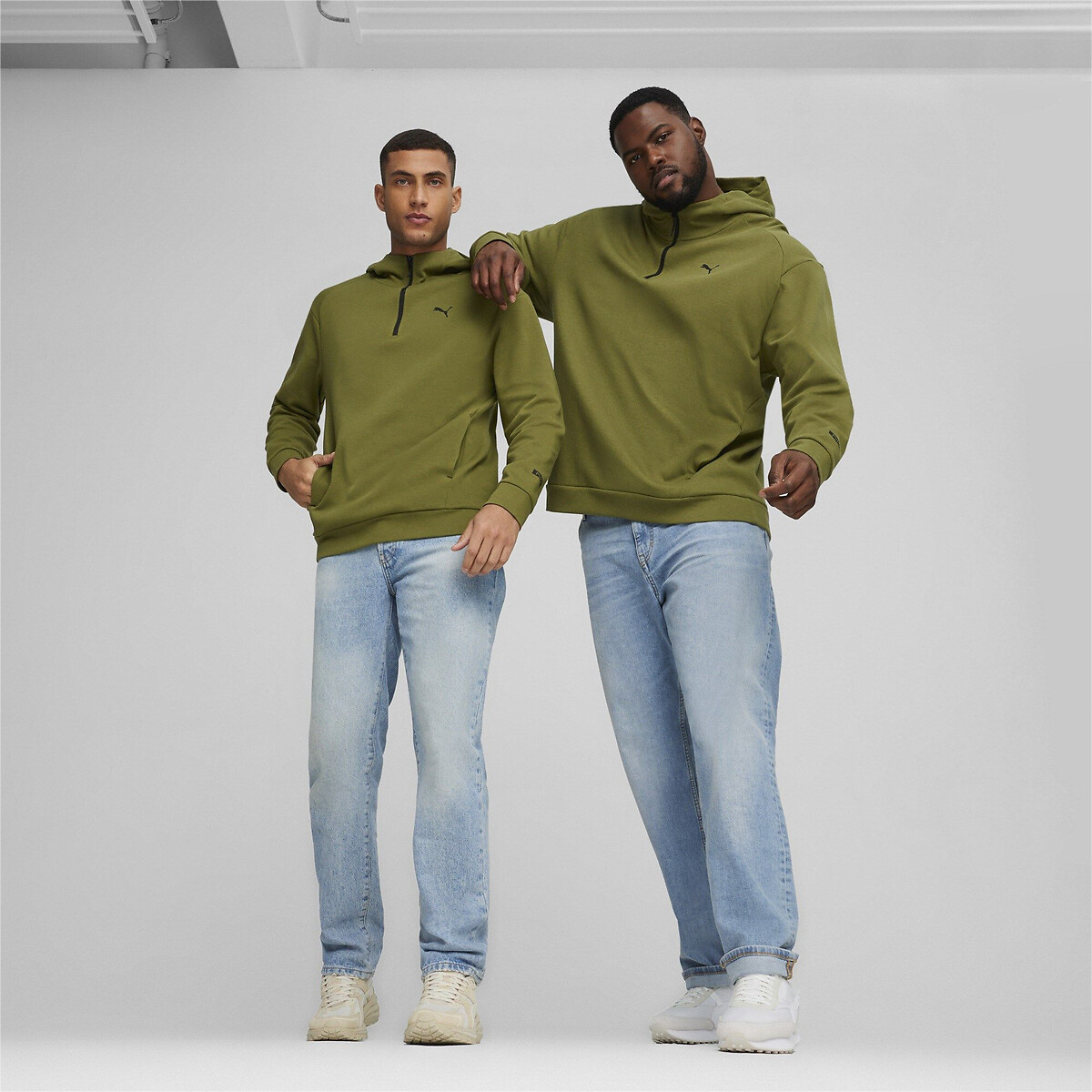 Sweat demi-zippé RAD/CAL vert olive, PUMA