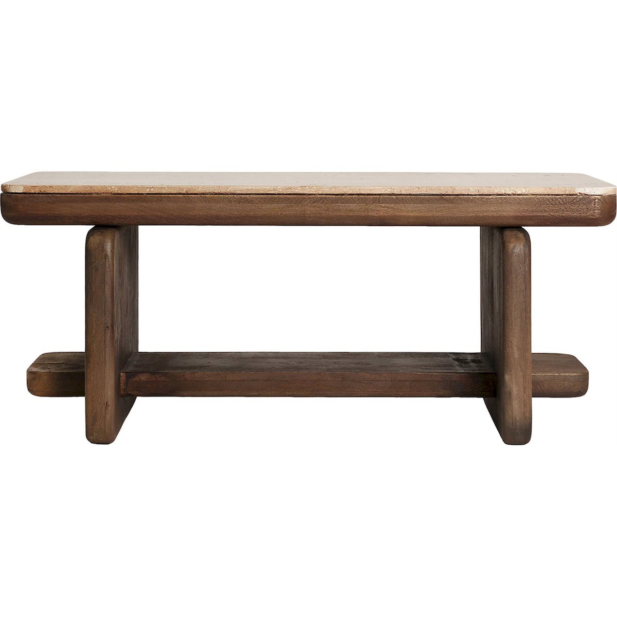 Table basse en manguier VACIO marron et beige, RECOLLECTION
