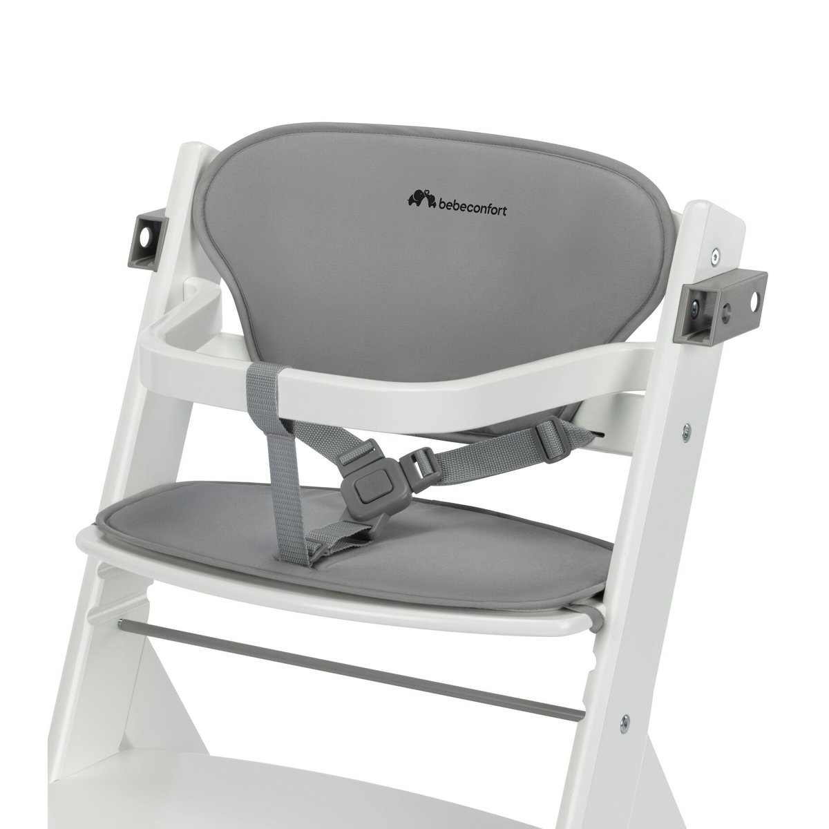 Chaise Haute Bébé En Bois Avec Coussin Timba white, BEBECONFORT