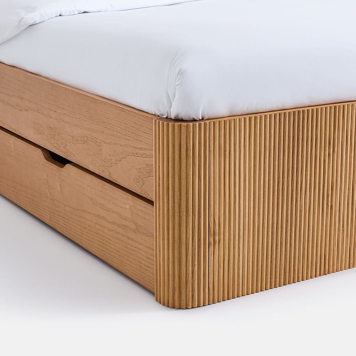 Cama de fresno y chapado, con somier, 2 cajones, MATTAN fresno, LA REDOUTE INTERIEURS