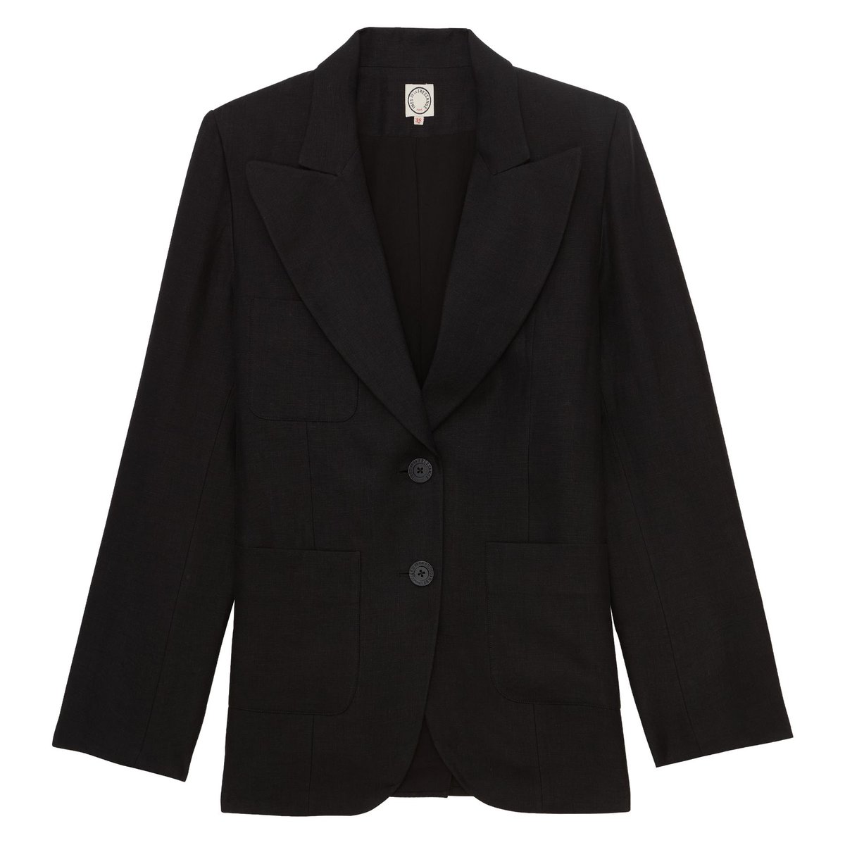 Veste Thadee en lin noir noir, INES DE LA FRESSANGE PARIS